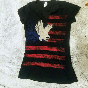 American Flag V-Neck Tee